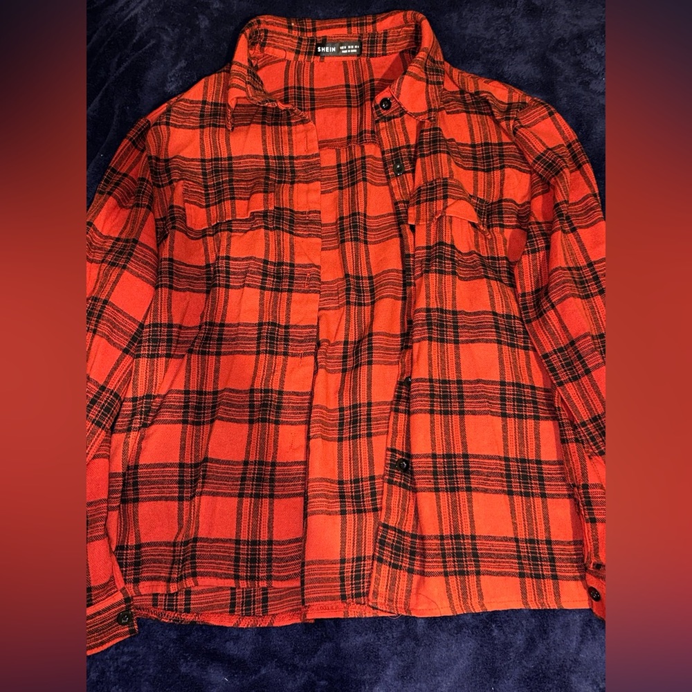 Red Plaid Button Shirt